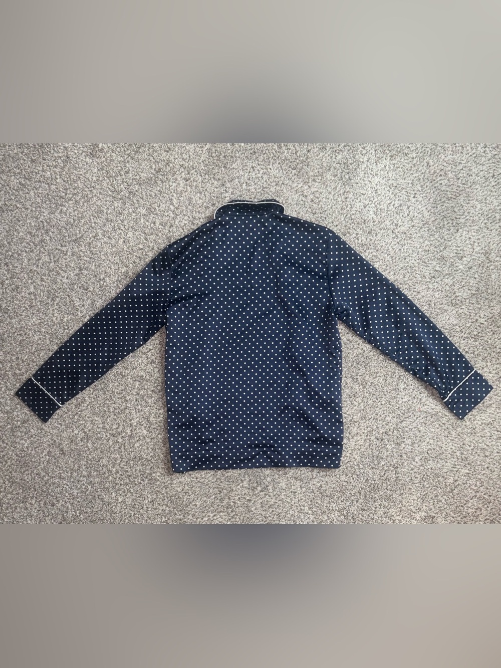 Lauren Ralph Lauren Polka Dot Pajama Top ✨ Navy Button Down Lounge Shirt XS - Picture 4 of 4